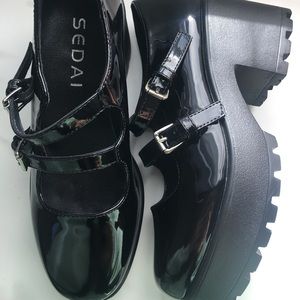 new mary jane leather black shoes